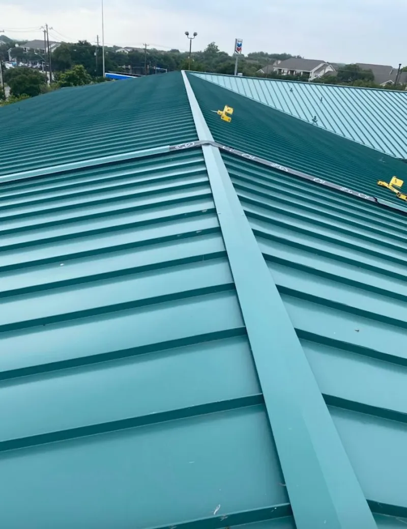 Green commercial metal roof ridge and valley for Metal Roof Repair in Havre de Grace